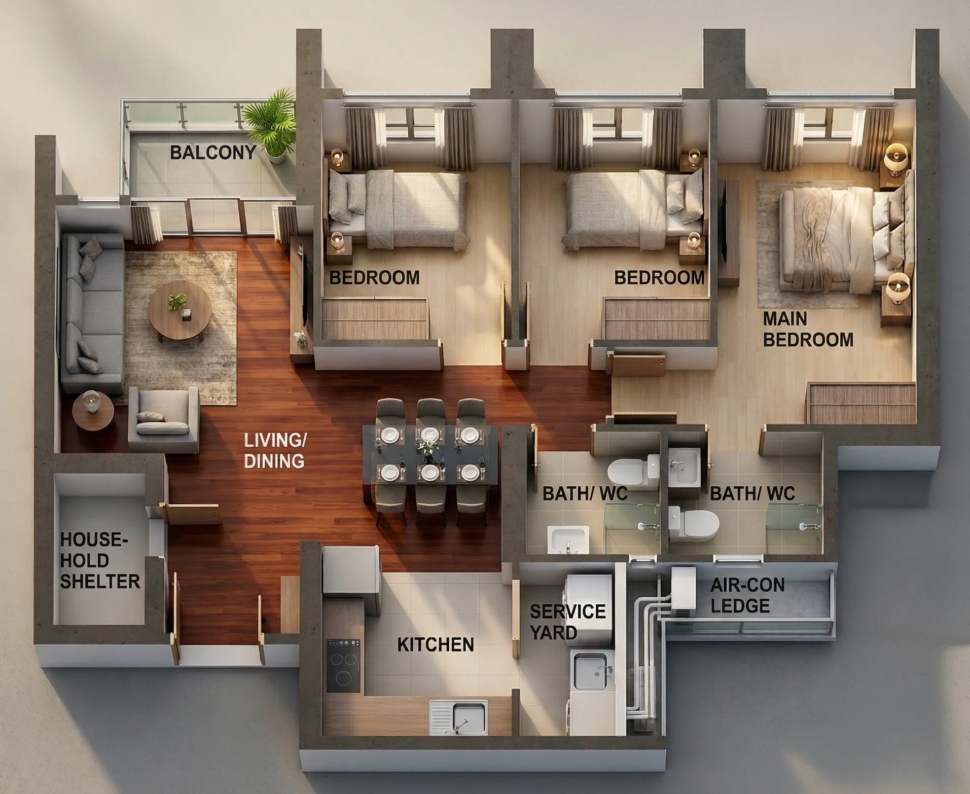 Modern Layout Plan - Three Butlers Post Renovation Cleaning Service Scope