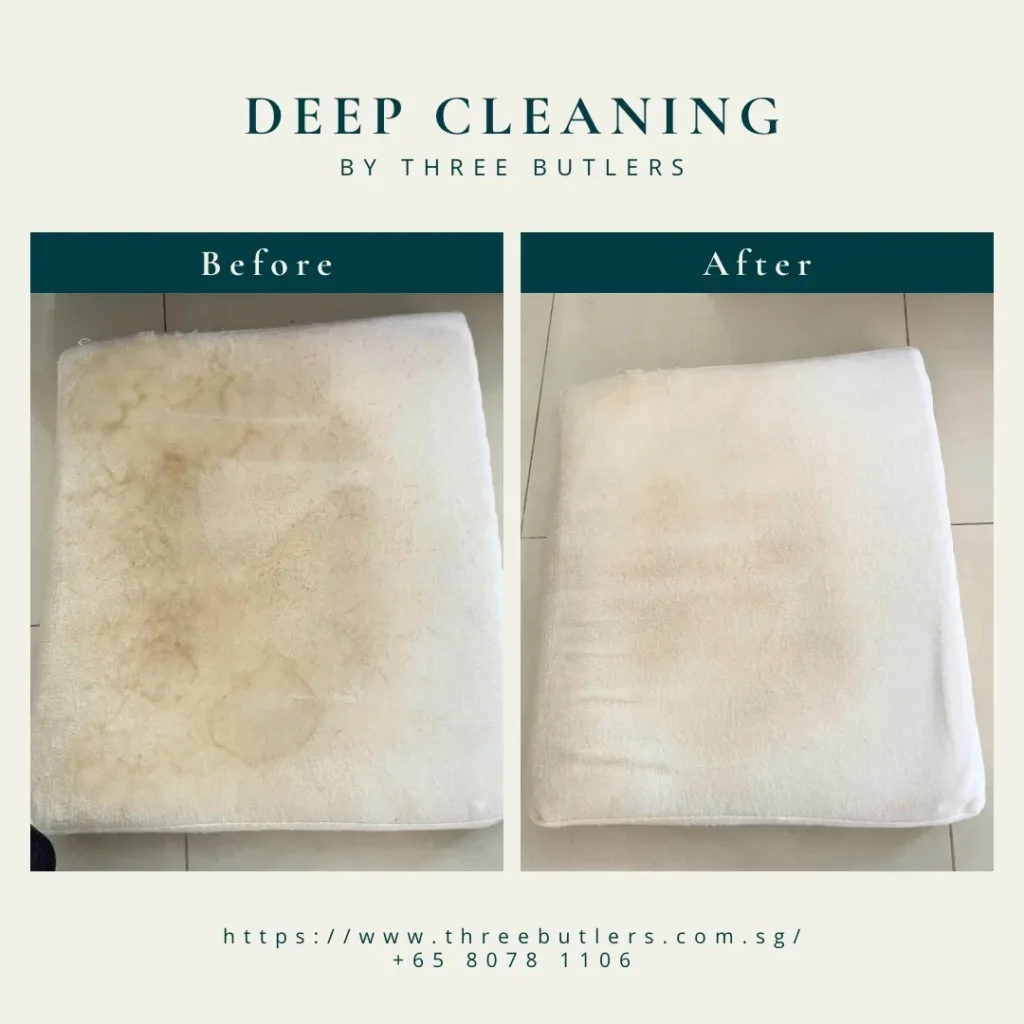 6 Common Types of Mattress Stains That May Require Professional Mattress Cleaning Service in Singapore 8 Three Butler Singapore Bed Mattress Cleaning Services Dirt Stains Cleaning from Mattresses