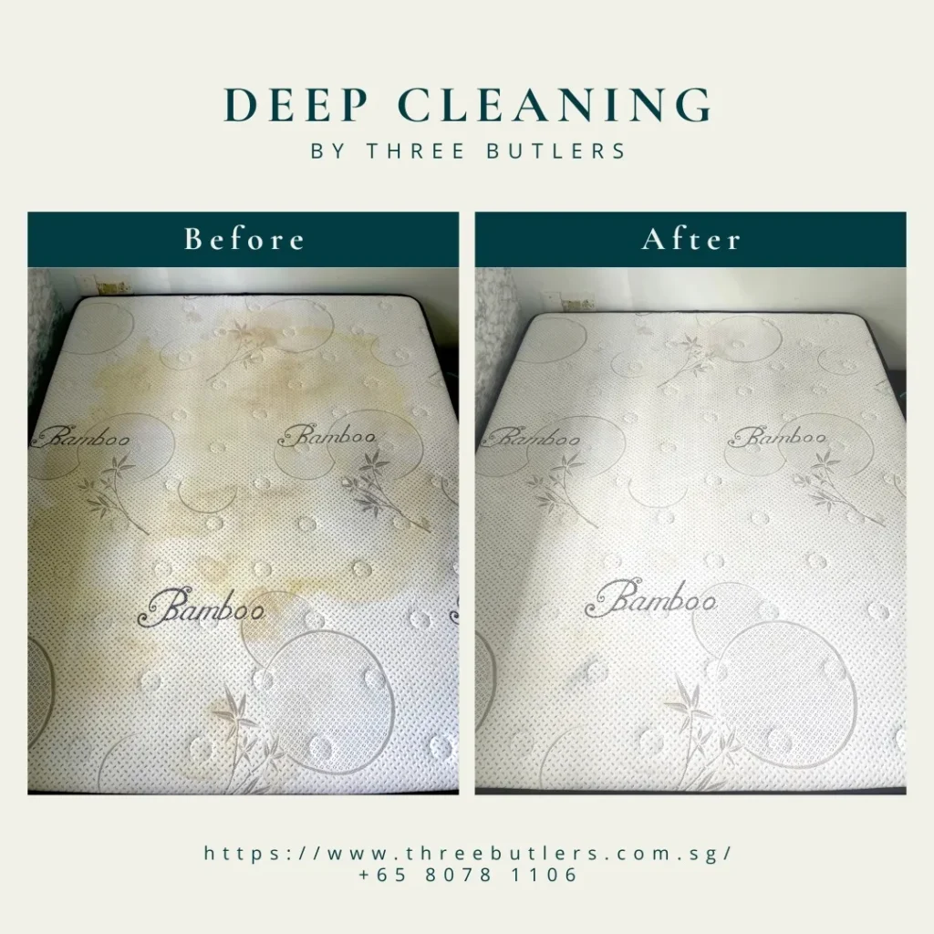 6 Common Types of Mattress Stains That May Require Professional Mattress Cleaning Service in Singapore 4 Three Butlers Mattress Deep Cleaning Singapore Body Oil Stains Removal